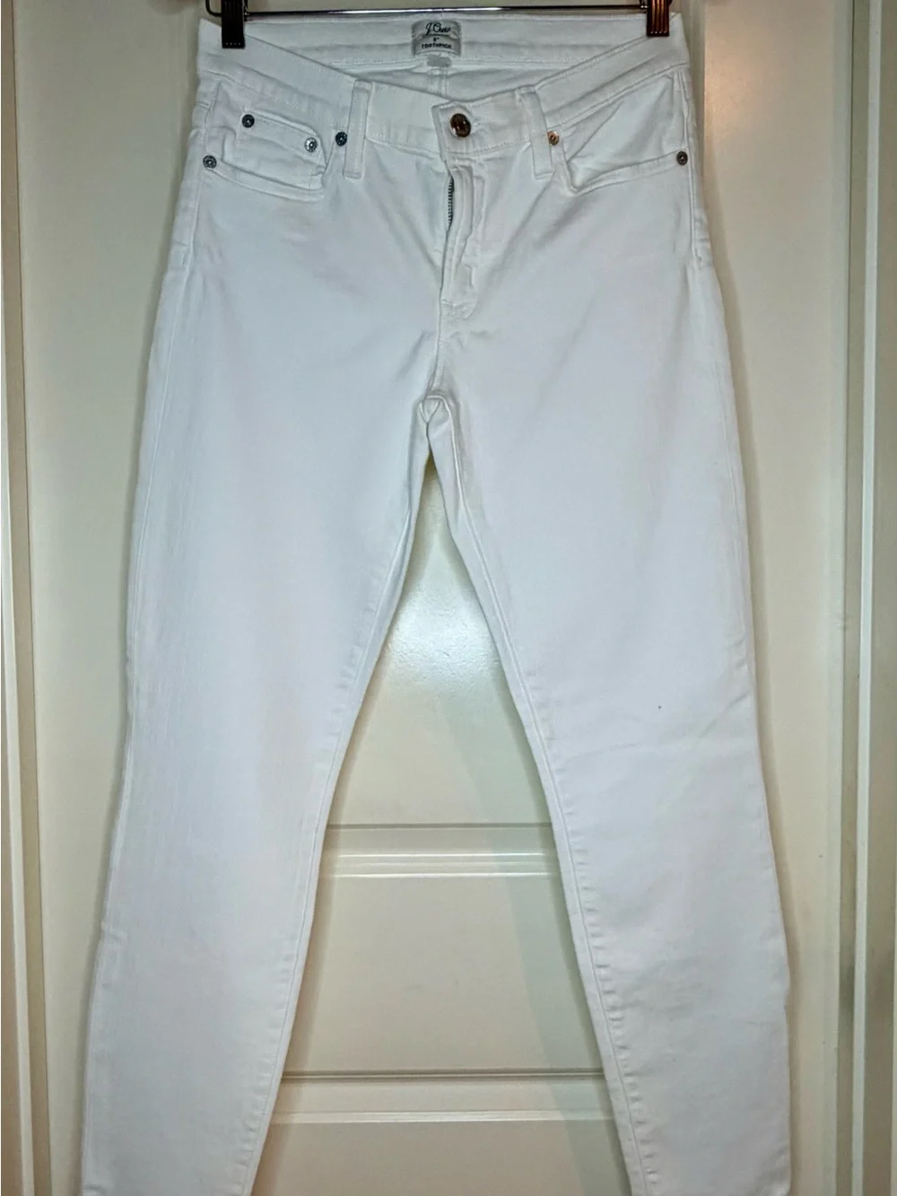 ✨ J.Crew Toothpick White Skinny Jeans Size 28 Mid Rise Stretch Denim